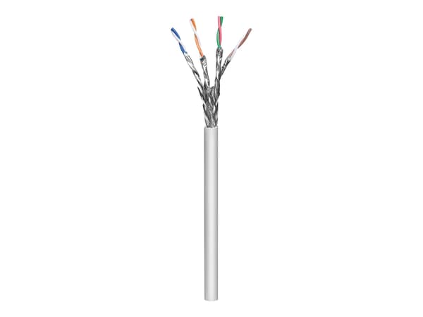 goobay - Samlet kabel - 50 m - SFTP, PiMF - CAT 6a - halogenfri, innendørs, rund, flertrådet - grå