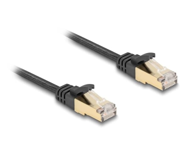 Delock - Patchkabel - RJ-45 (han) til RJ-45 (han) - 1 m - S/FTP - CAT 6a - knastfri, flad, punottu päällyste - lajittelu