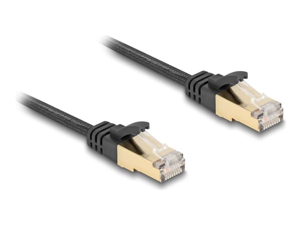Delock - Patchkabel - RJ-45 (han) til RJ-45 (han) - 1 m - S/FTP - CAT 6a - knastfri, flad, punottu päällyste - lajittelu