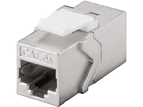 Wentronic Goobay CAT 6a KeyStone 2x RJ45 modulär koppling, STP skärmad - Koppling för anslutning av två konf. nätverkskablar (90866)
