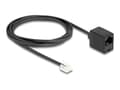 Miniatyrbild 1 av 3: Delock - Telefonkabel - RJ-11 (hane) till RJ-45 (hona) - 2 m - platt - svart