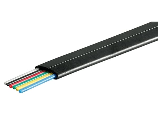 goobay - Telefonkabel i bulk - 100 m - platt - svart