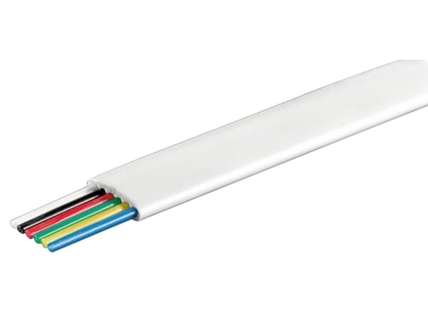 goobay - Mengdetelefonkabel - 100 m - flat - hvit