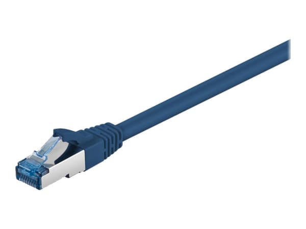 goobay - Nettverkskabel - RJ-45 (hann) til RJ-45 (hann) - 50 cm - SFTP, PiMF - CAT 6a - halogenfri, formstøpt, uten hindringer - blå