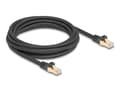 Miniatyrbilde 3 av 4: Delock RJ45 nettverkskabel med flettet kappe Cat.6A S/FTP plugg til plugg 3 m svart (80319)