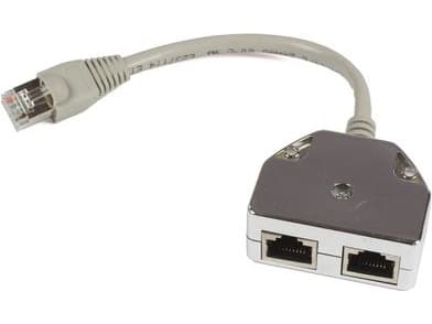 MicroConnect Y-ADAPTER - Nätverksdelare - RJ-45 (hane) till RJ-45 (hona) - dubbelt skärmad