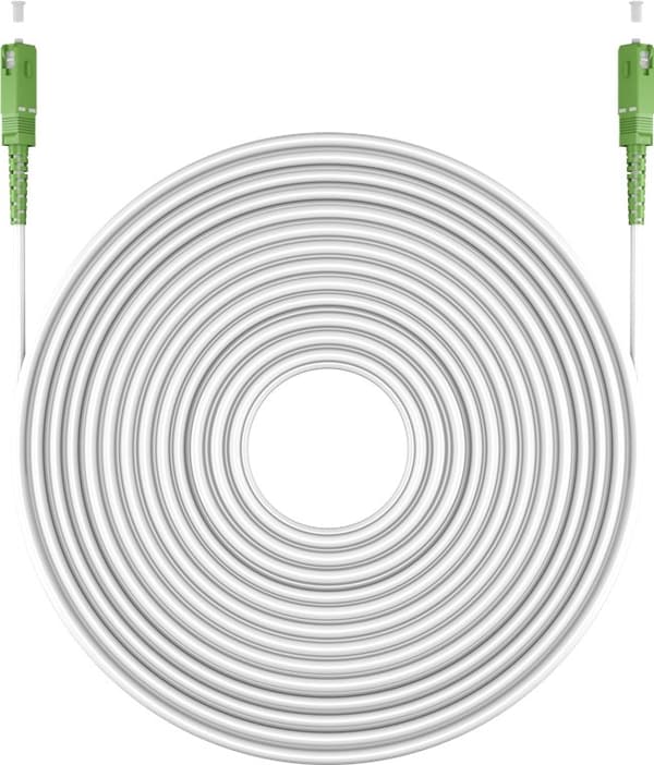 Goobay Fiberoptisk kabel (FTTH), Singlemode (OS2) White, vit (Simplex), 30 m plugg SC-APC (8°) > plugg SC-APC (8°), halogenfri kabelhölje (LSZH)