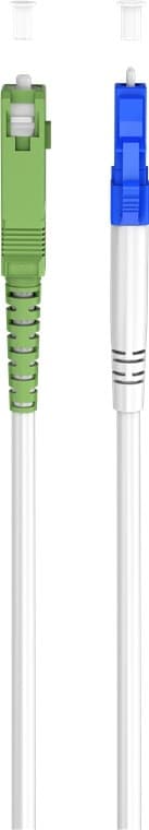 Goobay Fiberoptisk kabel (FTTH), Singlemode (OS2) Hvit, hvit (Simplex), 0,5 m plugg SC-APC (8°) > LC-plugg (UPC), halogenfri kabelkappe (LSZH)