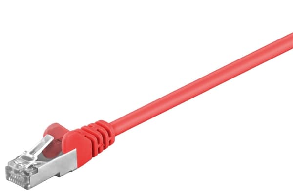 Goobay Netværkskabel CAT 5e, F/UTP, rød, 0,25 m kobberbeklædt aluminiumleder (CCA)
