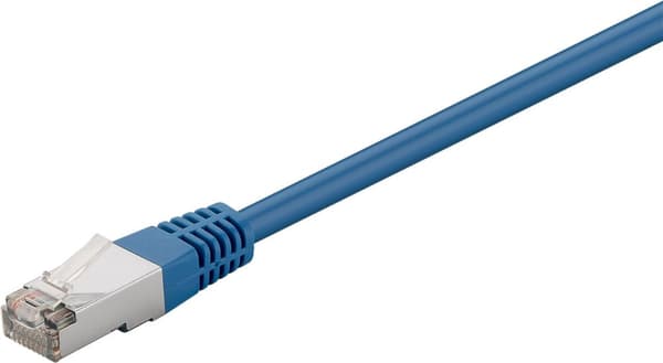 Goobay Netværkskabel CAT 5e, F/UTP, blå kobberbeklædt aluminiumleder (CCA), uden snaplåsbeskyttelse