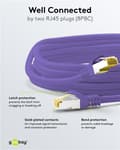 Pikkukuva 4 / 7: Goobay RJ45 patchkabel S/FTP (PiMF), 500 MHz, med CAT 7 råkabel, violett, 0,25 m LSZH halogenfri kabelhölje, koppar, RJ45-kontakt (CAT 6A)