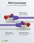 Miniatyrbillede 4 af 7: Goobay Netværkskabel CAT 6, S/FTP (PiMF), violet, 0,15 m kobberleder (CU), halogenfri kabelkappe (LSZH)