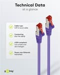 Miniatyrbillede 7 af 7: Goobay Netværkskabel CAT 6, S/FTP (PiMF), violet, 0,15 m kobberleder (CU), halogenfri kabelkappe (LSZH)