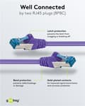 Miniatyrbild 4 av 7: Goobay Patchkabel CAT 6A, S/FTP (PiMF), violett, 1 m opparledare (CU), halogenfri kabelhölje (LSZH)