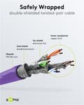 Miniatyrbild 5 av 7: Goobay Patchkabel CAT 6A, S/FTP (PiMF), violett, 1 m opparledare (CU), halogenfri kabelhölje (LSZH)