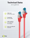 Pikkukuva 7 / 7: Goobay Patchkabel CAT 6A, S/FTP (PiMF), röd, 3 m opparledare (CU), halogenfri kabelhölje (LSZH)