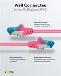 Miniatyrbilde 4 av 7: Goobay Kretskabel CAT 6A, S/FTP (PiMF), magenta, 15 m kobberleder (CU), halogenfri kabelmantel (LSZH)