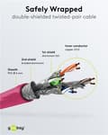 Miniatyrbilde 5 av 7: Goobay Kretskabel CAT 6A, S/FTP (PiMF), magenta, 15 m kobberleder (CU), halogenfri kabelmantel (LSZH)