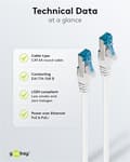 Miniatyrbilde 7 av 7: Goobay Kretskabel CAT 6A, S/FTP (PiMF), hvit, 20 m kobberleder (CU), halogenfri kabelmantel (LSZH)