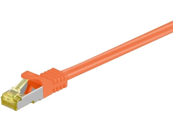 goobay - Patch-kabel - RJ-45 (hane) till RJ-45 (hane) - 1 m - SFTP, PiMF - CAT 7 - halogenfri, formpressad, hakfri - orange