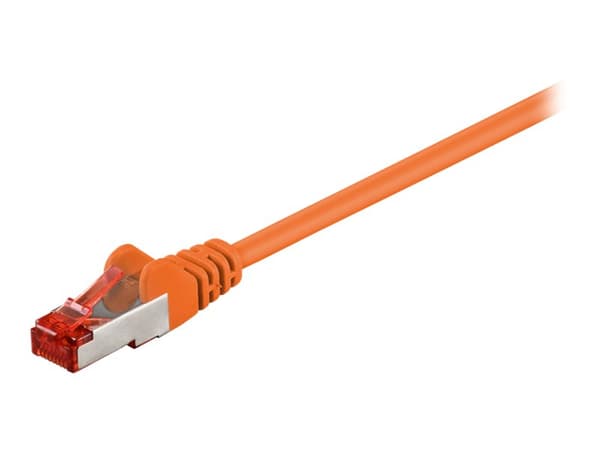 Wentronic goobay - Patch-Kabel - RJ-45 (M) bis RJ-45 (M) - 1,0m - SFTP, PiMF - CAT 6 - geformt, ohne Haken - orange (95476)