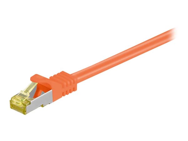goobay - Patchkabel - RJ-45 (han) til RJ-45 (han) - 15 m - SFTP, PiMF - CAT 7 - halogenfri, formet - oranssi