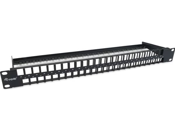 Equip 769258, RJ-45, Cat6, Musta, Terästä, 1U, 482,6 mm