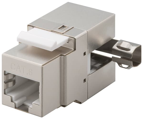 Wentronic Goobay CAT 6 KeyStone RJ45 Jack, STP-suojattu, 250 MHz - Liitäntä: LSA, 90° kulmassa oleva lähtö (95901)