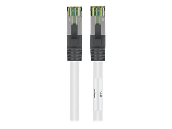 goobay - Koblingskabel - RJ-45 (hann) til RJ-45 (hann) - 2 m - SFTP, PiMF - CAT 8.1 - halogenfri, formstøpt, uten hindringer, flertrådet - hvit