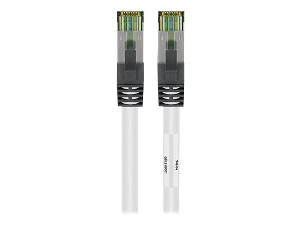goobay - Koblingskabel - RJ-45 (hann) til RJ-45 (hann) - 2 m - SFTP, PiMF - CAT 8.1 - halogenfri, formstøpt, uten hindringer, flertrådet - hvit