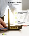 Pikkukuva 6 / 7: Goobay RJ45 patchkabel S/FTP (PiMF), 500 MHz, med CAT 7 råkabel, gul, 15 m LSZH halogenfri kabelhölje, koppar, RJ45-kontakt (CAT 6A)