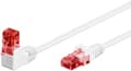 Miniatyrbillede 1 af 5: Goobay Netværkskabel CAT 6 vinklet 1x 90°, U/UTP, hvid kobberbeklædt aluminiumleder (CCA), snaplås på toppen, 0.25 m