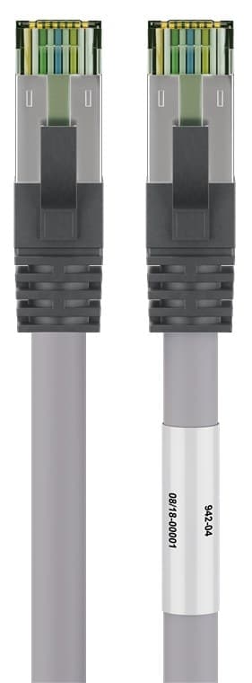 Goobay RJ45 (CAT 6A, 500 MHz) patchkabel med CAT 8.1 S/FTP rå kabel, grå 99,9 % syrefri kopparledare (OFC), AWG 24, halogenfri kabelhölje (LSZH)