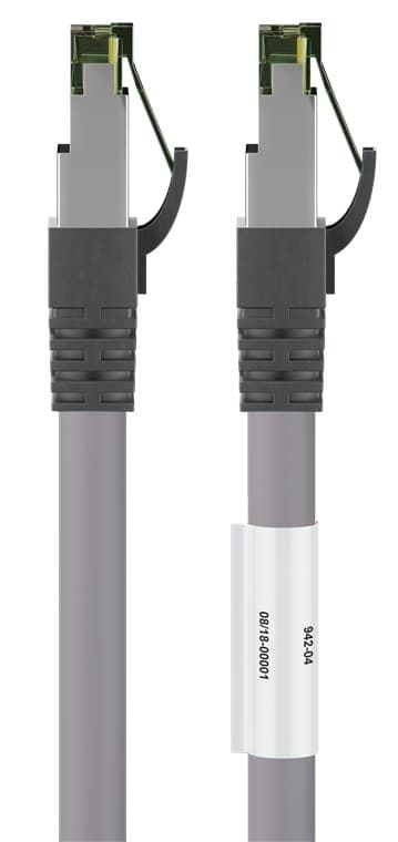 Goobay RJ45 (CAT 6A, 500 MHz) patchkabel med CAT 8.1 S/FTP rå kabel, grå 99,9 % syrefri kopparledare (OFC), AWG 24, halogenfri kabelhölje (LSZH)