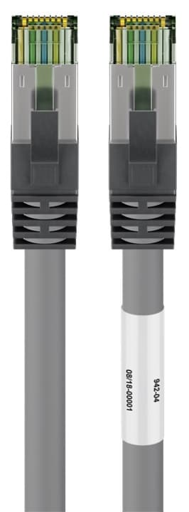Goobay RJ45 (CAT 6A, 500 MHz) patchkabel med CAT 8.1 S/FTP rå kabel, grå 99,9 % syrefri kopparledare (OFC), AWG 24, halogenfri kabelhölje (LSZH)