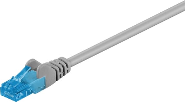 Goobay Kretskabel CAT 6A, U/UTP, grå kobberleder (CU), halogenfri kabelkappe (LSZH), 1 m