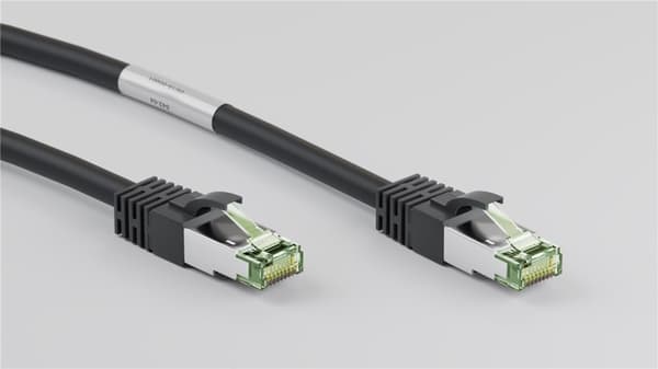 Goobay Kretskabel CAT 8.1, S/FTP (PiMF), svart 99,9 % oksygenfri kobberleder (OFC), AWG 24, halogenfri kappe (LSZH), 0,25 m