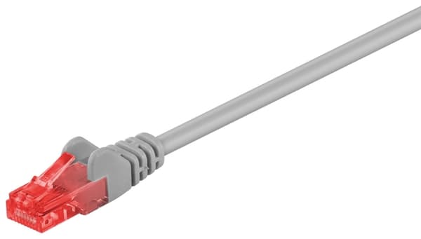Goobay CAT 6 patchkabel, U/UTP, grå kopparklädd aluminiumtråd (CCA)