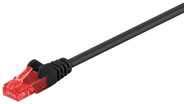 Goobay Netværkskabel CAT 6, U/UTP, sort kobberbeklædt aluminiumleder (CCA), 1 m