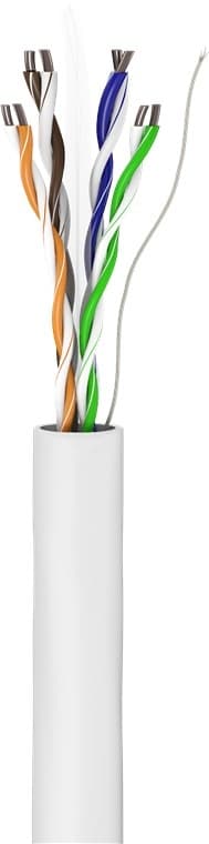 Goobay CAT 6 netværkskabel, U/UTP, hvid CCA kobberblanding til SOHO applikationer, AWG 23/1 (solid), PVC, 305 m