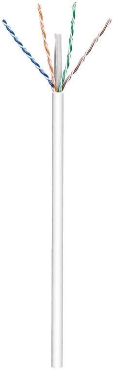 Goobay CAT 6 netværkskabel, U/UTP, hvid CCA kobberblanding til SOHO applikationer, AWG 23/1 (solid), PVC, 305 m