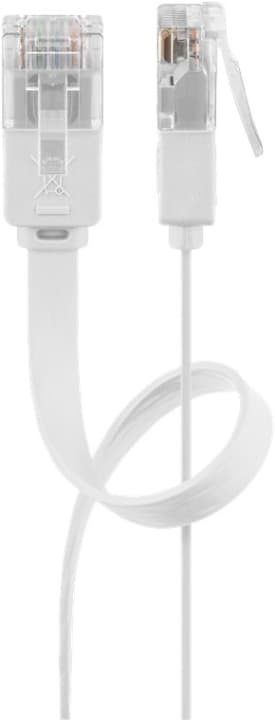 Goobay CAT 6 flat patchkabel, U/UTP, hvit kobberleder (CU), 0,5 m