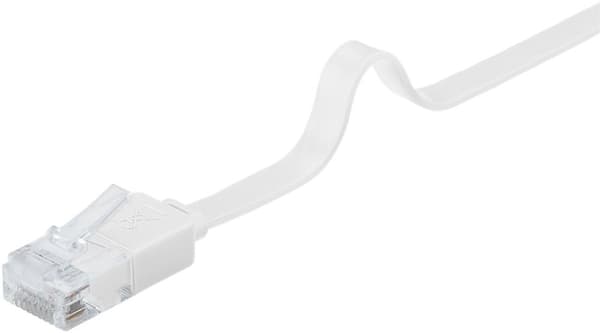 Goobay CAT 6 flad netværkskabel, U/UTP, hvid kobberleder (CU), 2 m