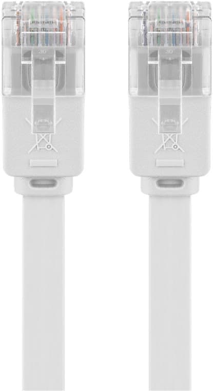 Goobay CAT 6 flad netværkskabel, U/UTP, hvid kobberleder (CU), 15 m