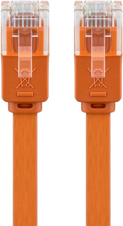 Goobay CAT 6 platt patchkabel, U/UTP, orange kopparledare (CU), 1.5 m