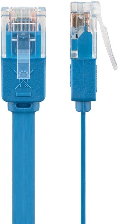 Goobay CAT 6 flat patchkabel, U/UTP, blå kobberleder (CU), 3 m