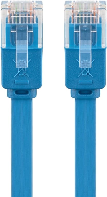 Goobay CAT 6 flat patchkabel, U/UTP, blå kobberleder (CU), 3 m