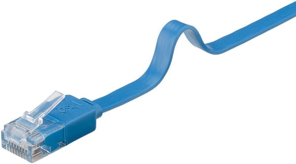 Goobay CAT 6 flat patchkabel, U/UTP, blå kobberleder (CU), 3 m