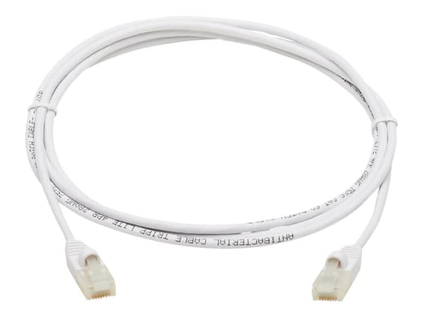 EATON TRIPPLITE Safe-IT Cat6a 10G-Certified Snagless Antibacterial Slim UTP Ethernet Cable RJ45 M/M White 5-ft. 1.52m