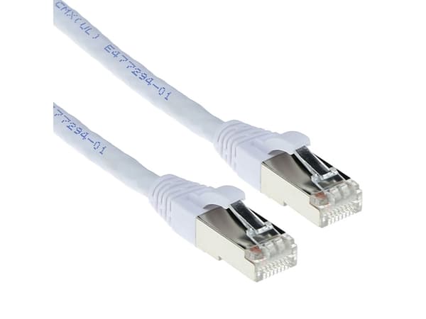 ACT White 0.5 meter LSZH SFTP CAT6A patch cable snagless with RJ45 connectors CAT6A S/FTP LSZH SNG WH 0.50M (FB7300)